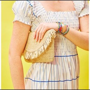 NWOT mar y sol Tanya Raffia straw crossbody clutch